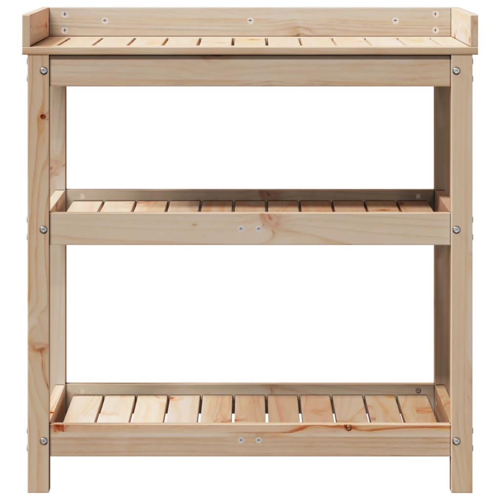 Tavolo Invaso con Ripiani 82,5x45x86,5 cm Legno Massello Pino - homemem39