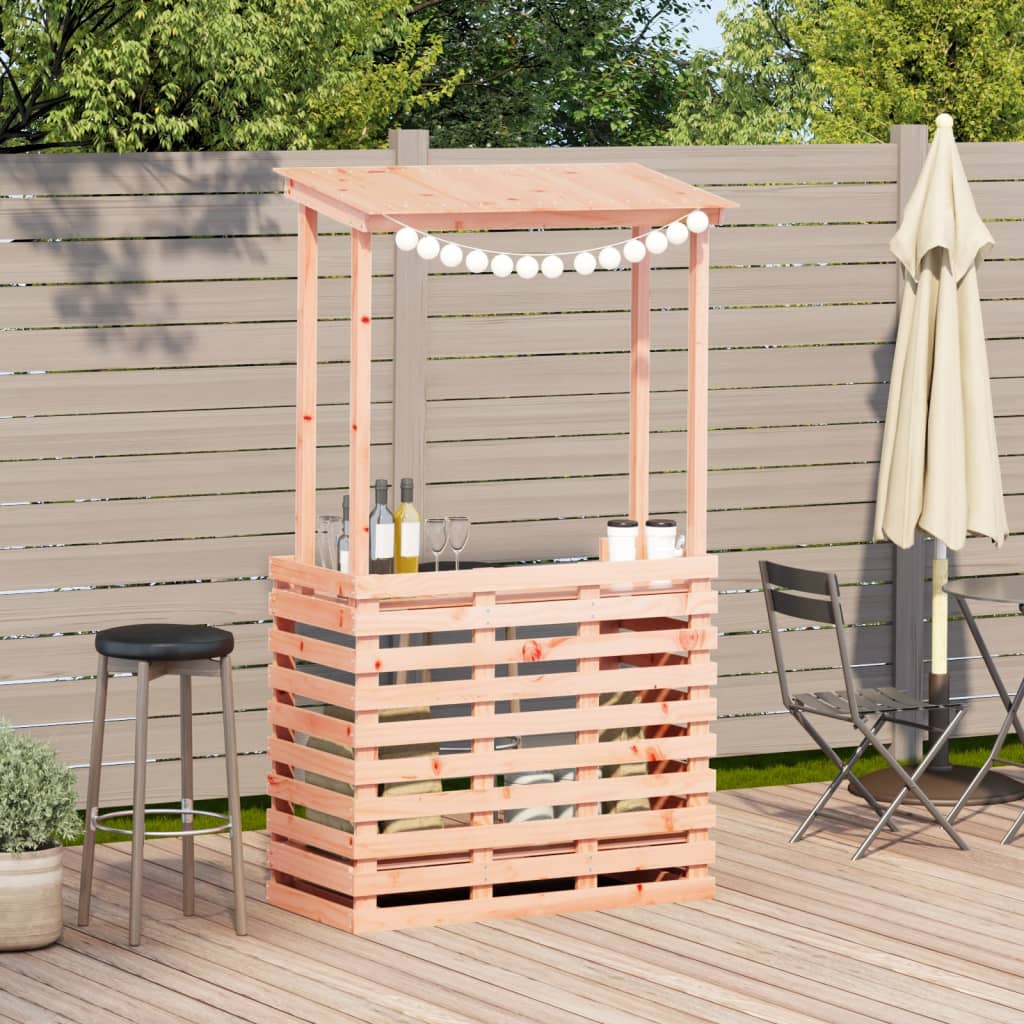 Tavolo Bar da Esterno con Tetto 112,5x57x195,5cm Legno Massello | homemem39