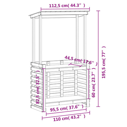 Tavolo Bar da Esterno con Tetto 112,5x57x195,5cm Legno Massello | homemem39