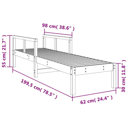 Lettino Prendisole 199,5x62x55 cm in Legno Massello di Pino - homemem39