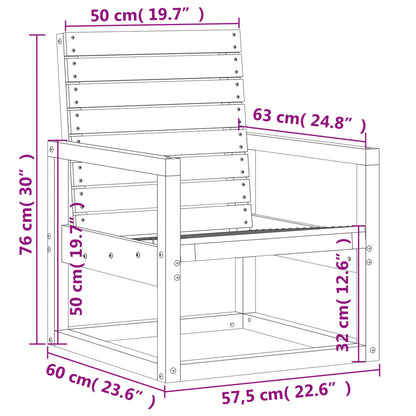 Set Salotto da Giardino 3 pz in Legno Massello di Pino | homemem39
