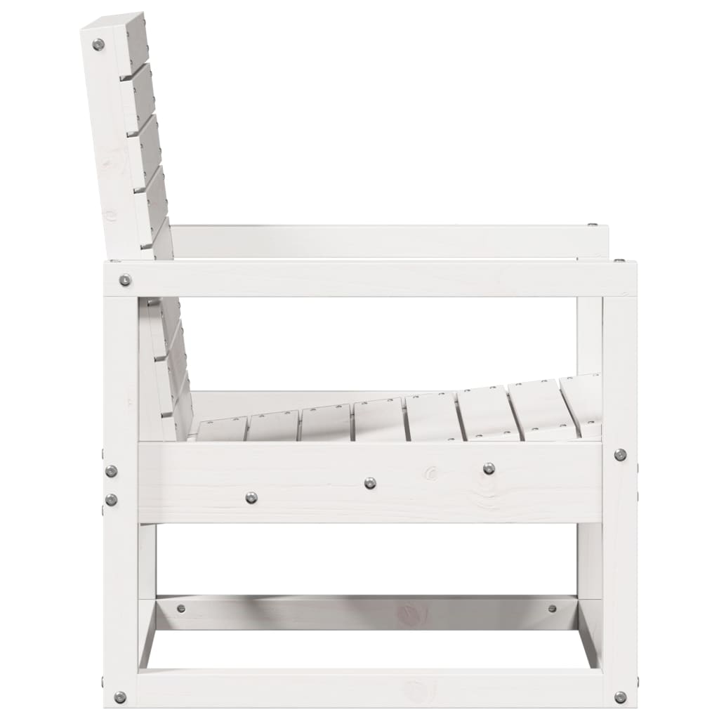 Set Salotto da Giardino 3 pz Bianco in Legno Massello di Pino | homemem39