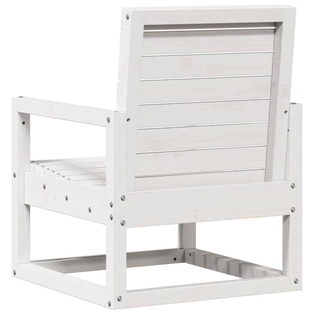 Set Salotto da Giardino 3 pz Bianco in Legno Massello di Pino | homemem39