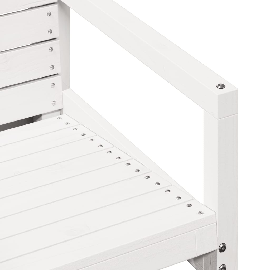 Set Salotto da Giardino 3 pz Bianco in Legno Massello di Pino | homemem39