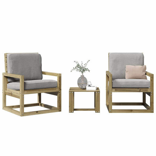 Set Salotto da Giardino 3 pz in Legno Impregnato di Pino - homemem39