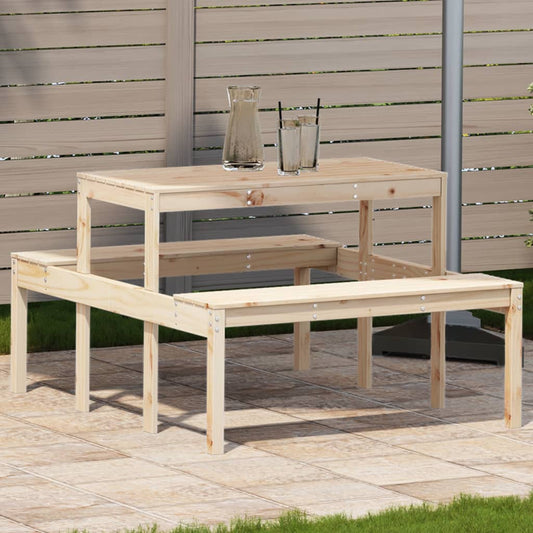 Tavolo da Picnic 110x134x75 cm in Legno Massello di Pino | homemem39