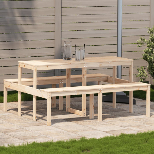 Tavolo da Picnic 160x134x75 cm in Legno Massello di Pino | homemem39