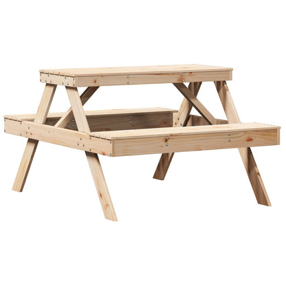 Tavolo da Picnic 105x134x75 cm in Legno Massello di Pino - homemem39