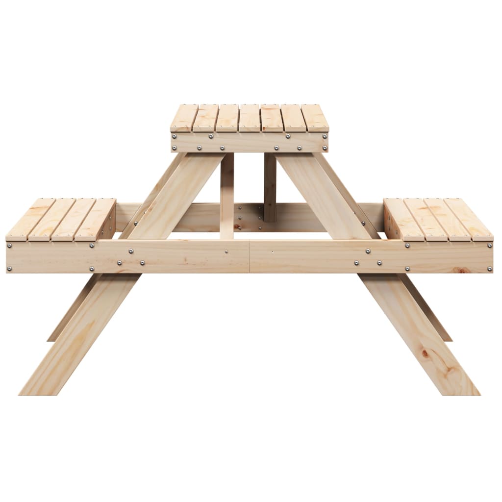 Tavolo da Picnic 105x134x75 cm in Legno Massello di Pino - homemem39