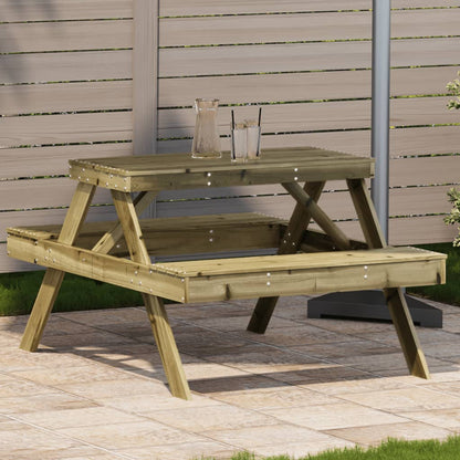 Tavolo da Picnic 105x134x75 cm in Legno Impregnato di Pino - homemem39