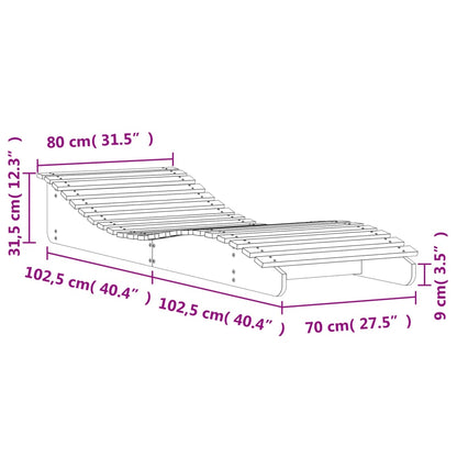 Lettino Prendisole Bianco 205x80x31,5 cm in Legno Massello Pino - homemem39