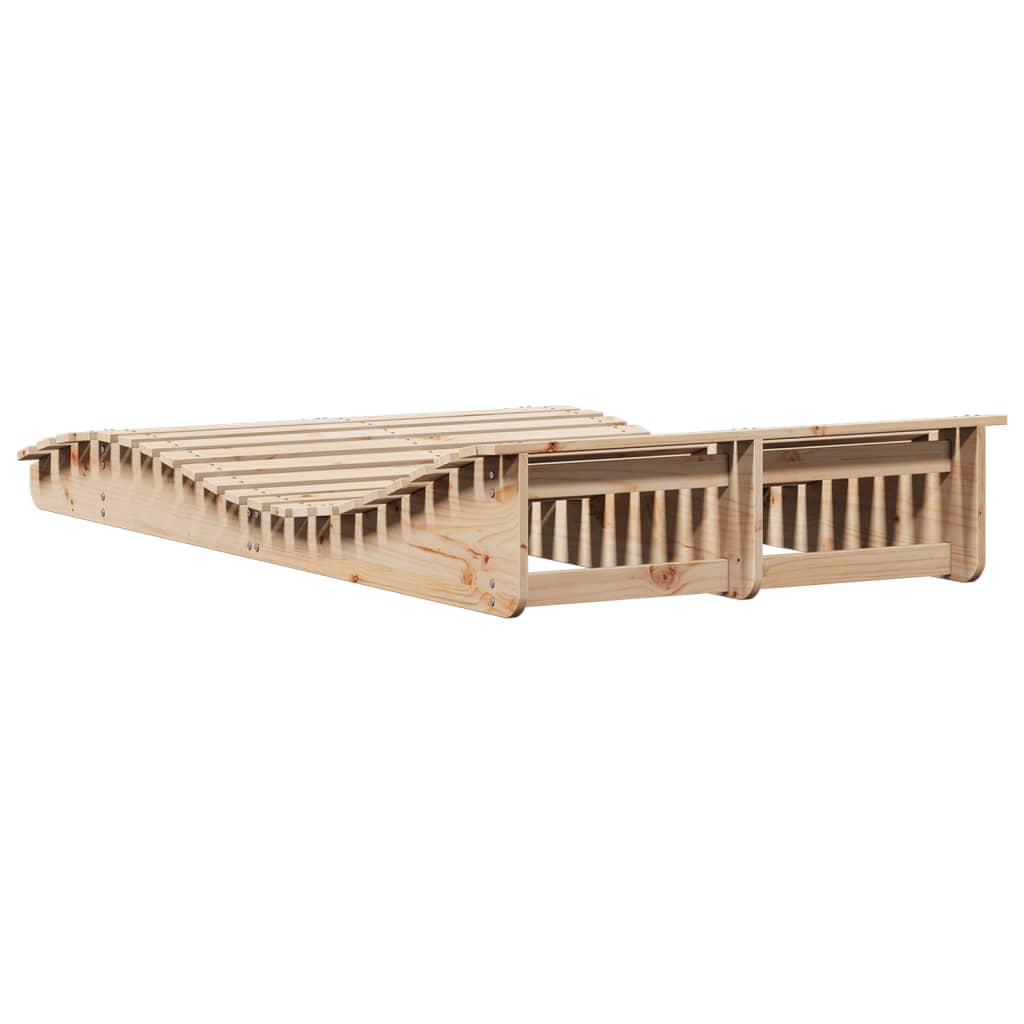 Lettino Prendisole 205x110x31,5 cm in Legno Massello di Pino - homemem39