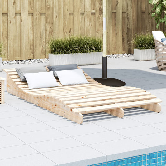 Lettino Prendisole 205x110x31,5 cm in Legno Massello di Pino - homemem39