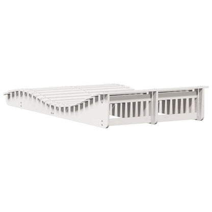 Lettino Prendisole Bianco 205x110x31,5cm Legno Massello di Pino - homemem39