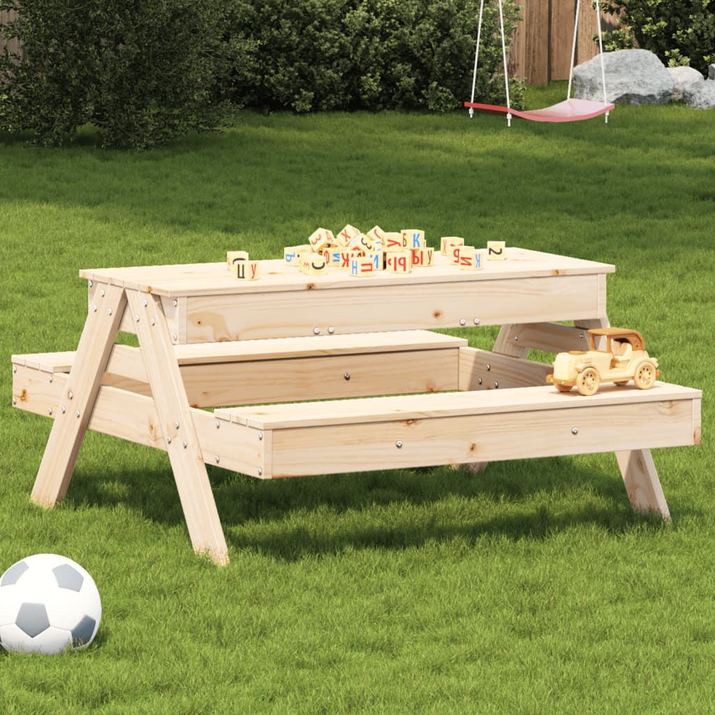 Tavolo Picnic con Sabbiera per Bambini Legno Massello di Pino - homemem39