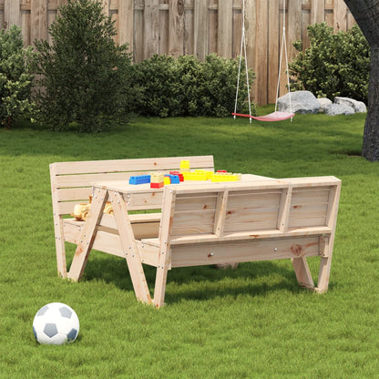 Tavolo da Picnic per Bambini 88x122x58cm Legno Massello di Pino - homemem39