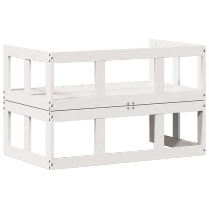 Panca Divano Giardino Estensibile Bianco Legno Massello di Pino | homemem39