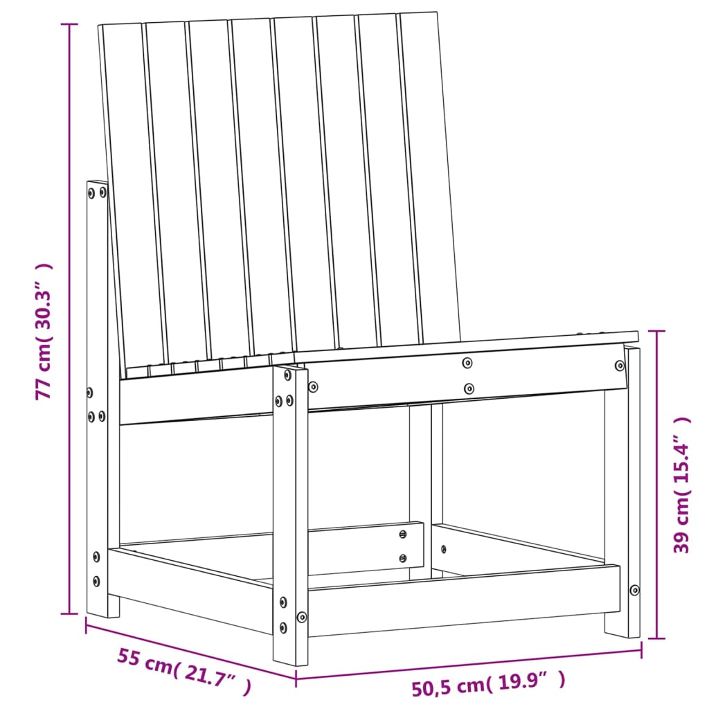 Sedia da Giardino Bianca 50,5x55x77 cm Legno Massello di Pino - homemem39