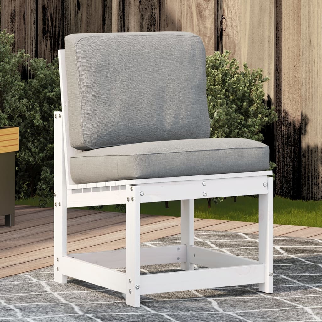 Sedia da Giardino Bianca 50,5x55x77 cm Legno Massello di Pino - homemem39