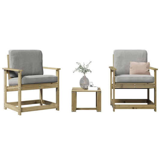 Set Salotto da Giardino 3 pz in Legno Impregnato di Pino - homemem39
