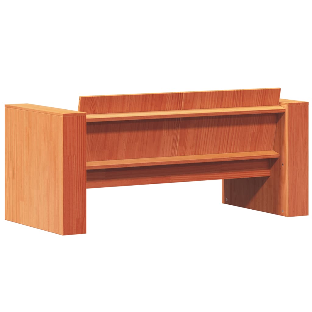 Divano Giardino 2 Posti Marrone Cera 134x60x62 cm Massello Pino | homemem39