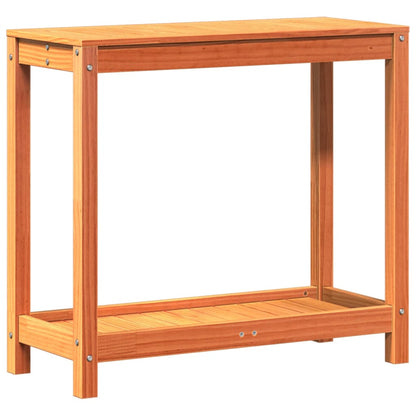 Tavolo Invasatura Ripiano Marrone Cera 82,5x35x75 Massello Pino - homemem39