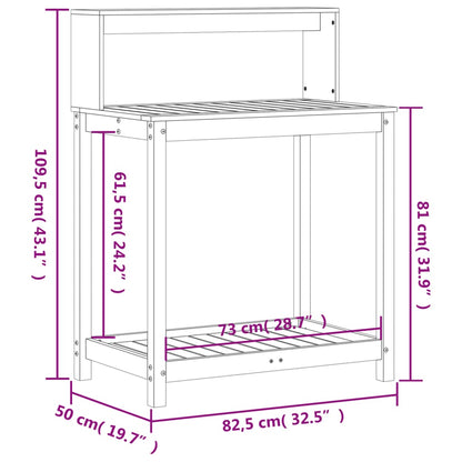 Tavolo Invaso con Ripiani Marrone 82,5x50x109,5cm Massello Pino - homemem39