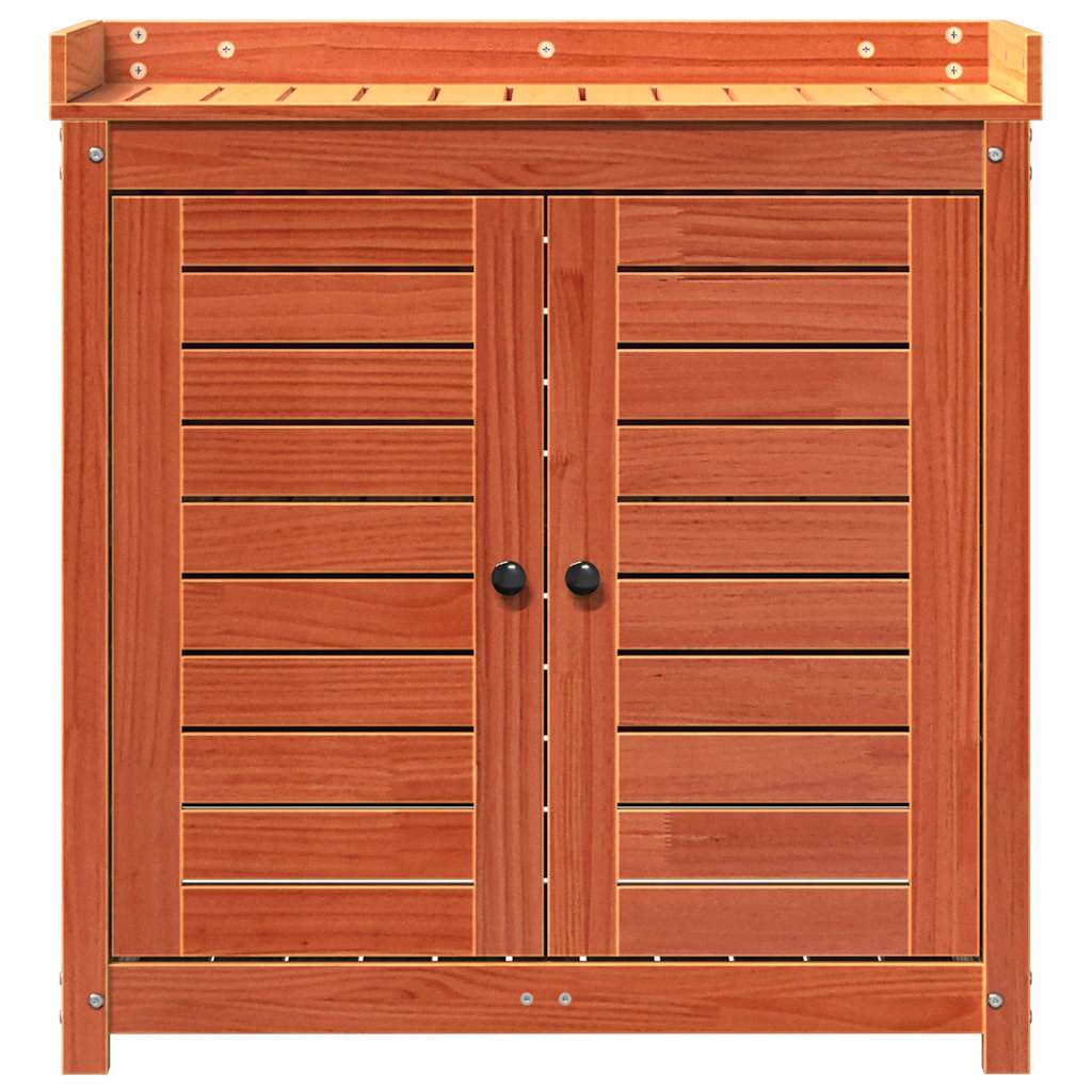 Tavolo Invaso con Ripiani Marrone 82,5x50x86,5 cm Massello Pino | homemem39