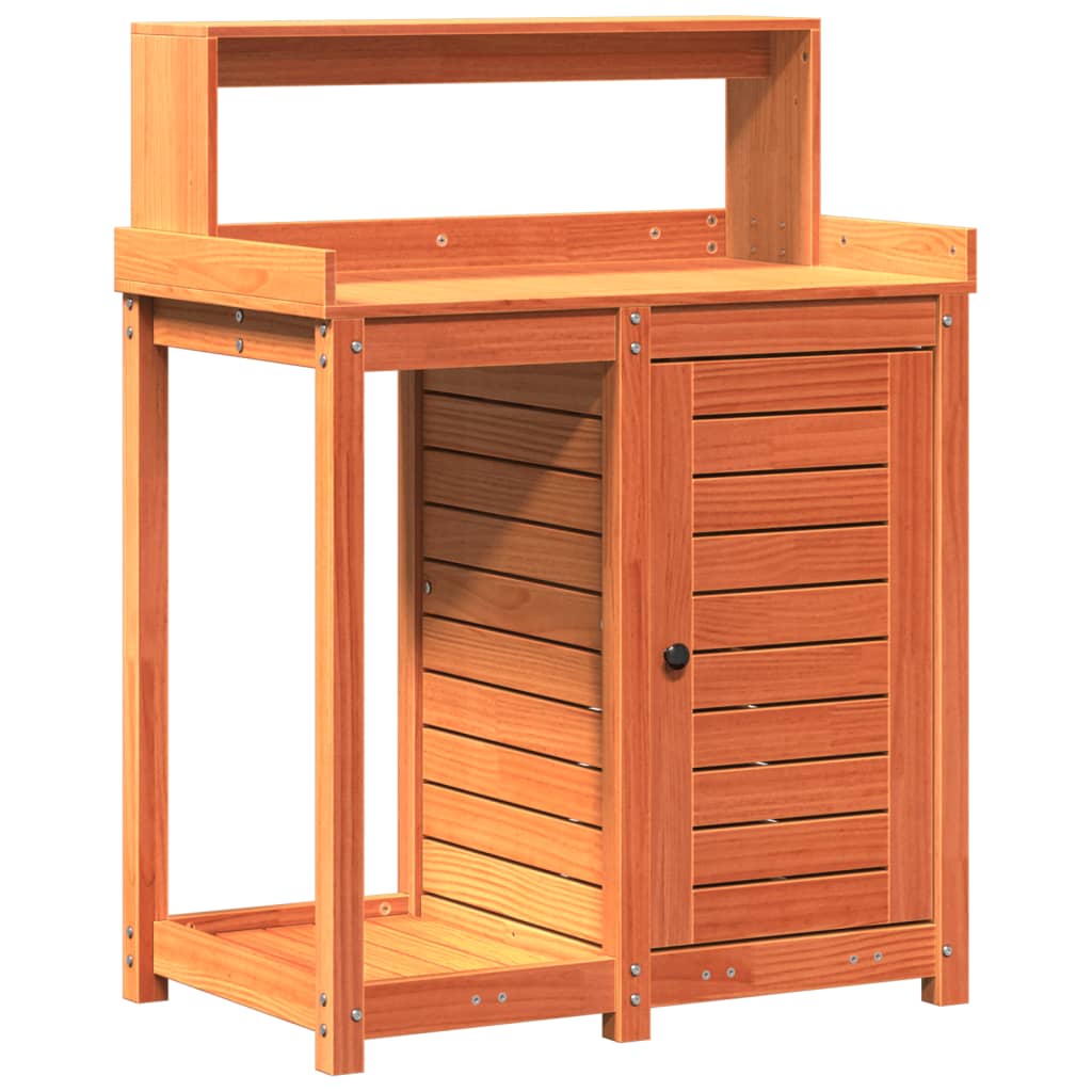 Tavolo Invaso con Ripiani Marrone 82,5x50x109,5cm Massello Pino - homemem39