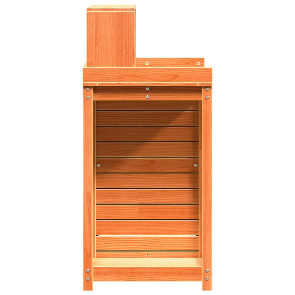 Tavolo Invaso con Ripiani Marrone 82,5x50x109,5cm Massello Pino - homemem39