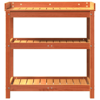 Tavolo Invaso con Ripiani Marrone 82,5x45x86,5 cm Massello Pino - homemem39
