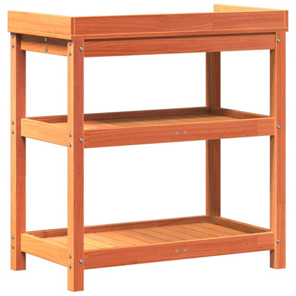 Tavolo Invaso con Ripiani Marrone 82,5x45x86,5 cm Massello Pino - homemem39