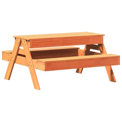 Tavolo Picnic con Sabbiera Bambini Marrone Legno Massello Pino - homemem39