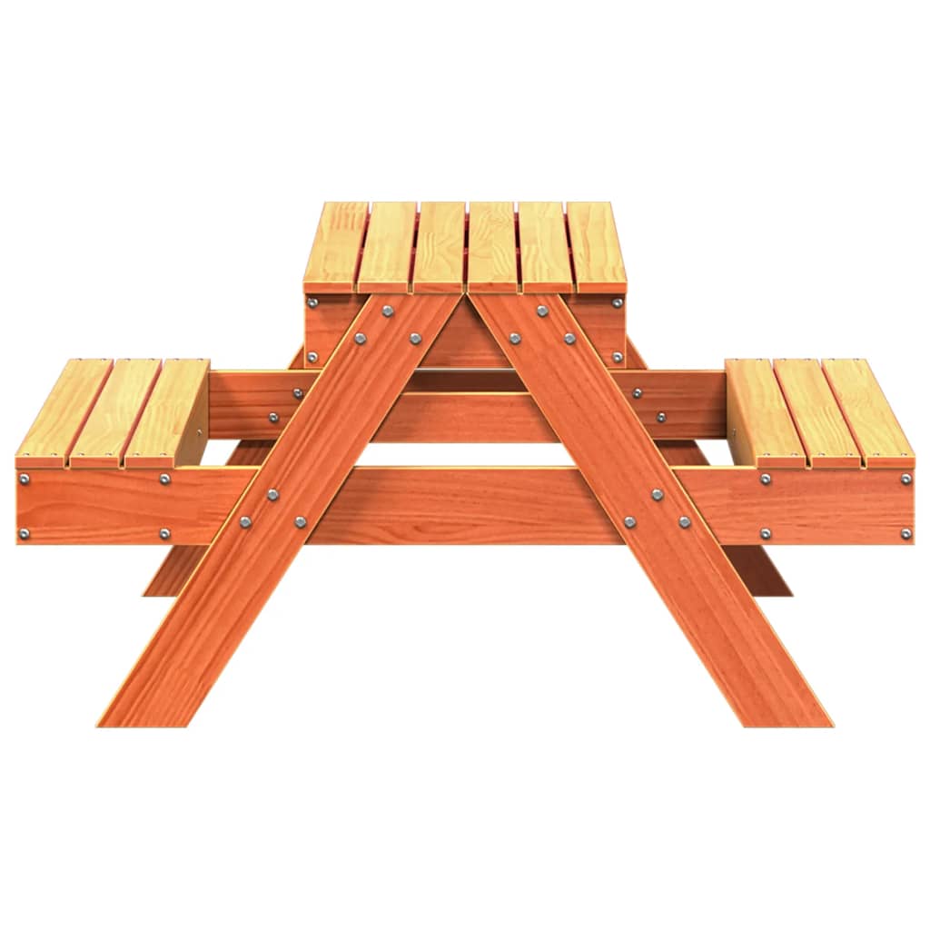 Tavolo Picnic con Sabbiera Bambini Marrone Legno Massello Pino - homemem39