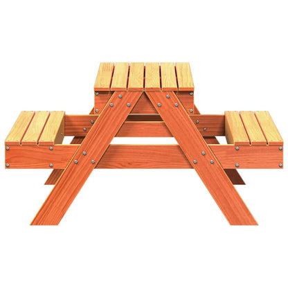 Tavolo Picnic con Sabbiera Bambini Marrone Legno Massello Pino - homemem39