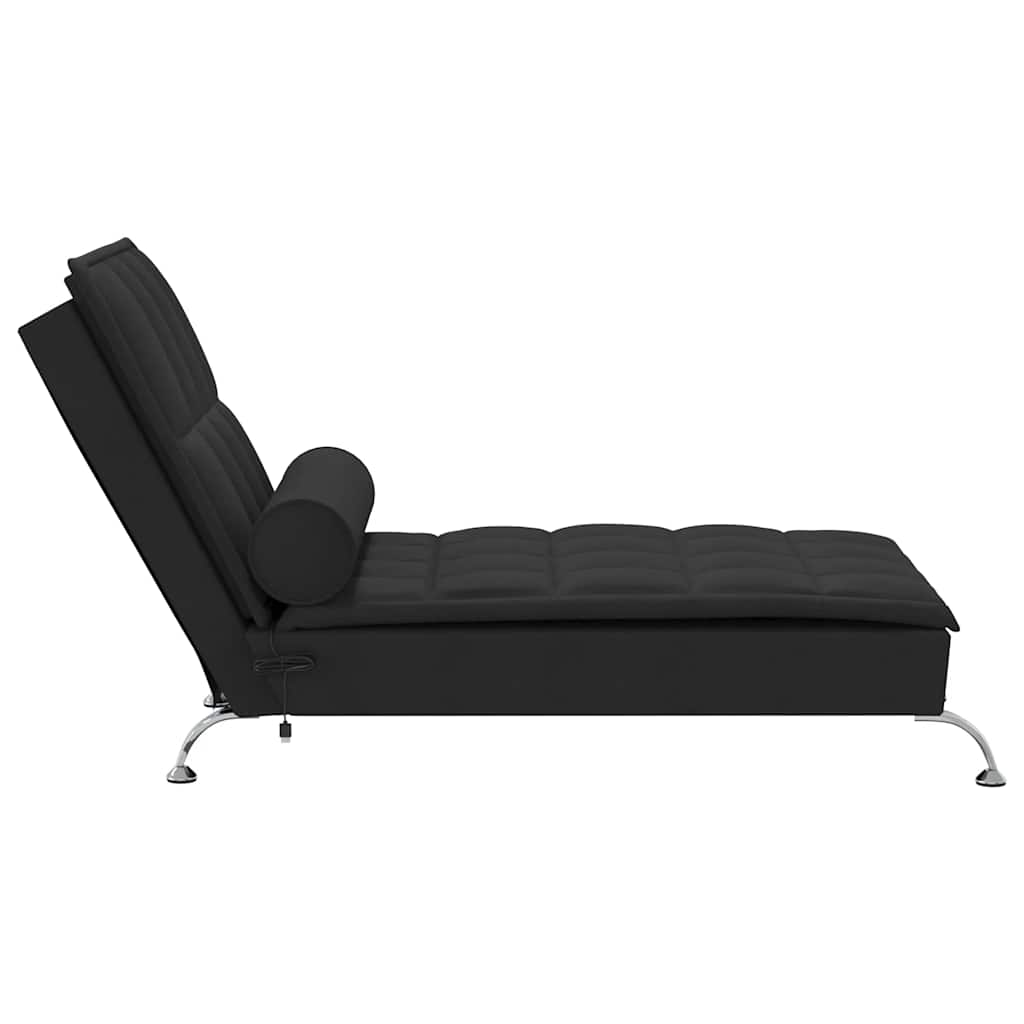 Chaise Longue Massaggi con Capezzale Nero in Tessuto