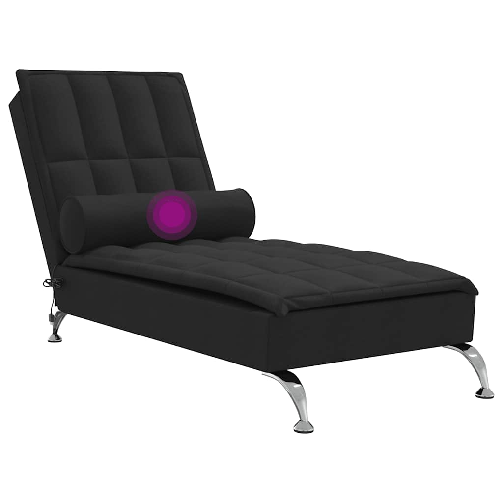 Chaise Longue Massaggi con Capezzale Nero in Tessuto