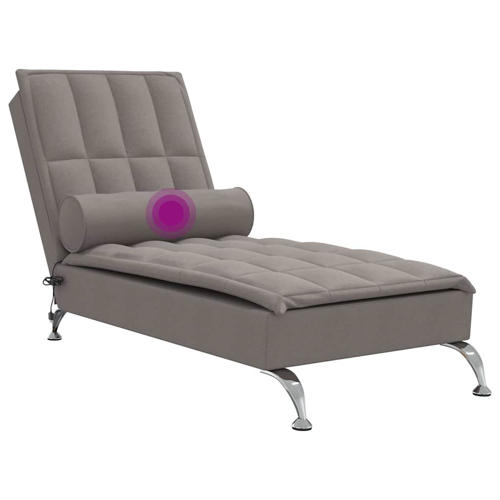 Chaise Longue Massaggi con Capezzale Tortora in Tessuto