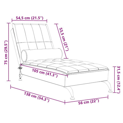 Chaise Longue Massaggi con Capezzale Tortora in Tessuto - homemem39