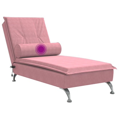 Chaise Longue Massaggi con Cuscino Rosa in Velluto - homemem39