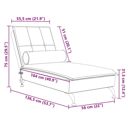 Chaise Longue Massaggi con Cuscino Rosa in Velluto - homemem39