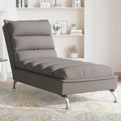 Chaise Longue con Cuscini Tortora in Tessuto - homemem39