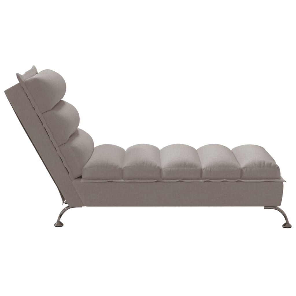 Chaise Longue con Cuscini Tortora in Tessuto - homemem39