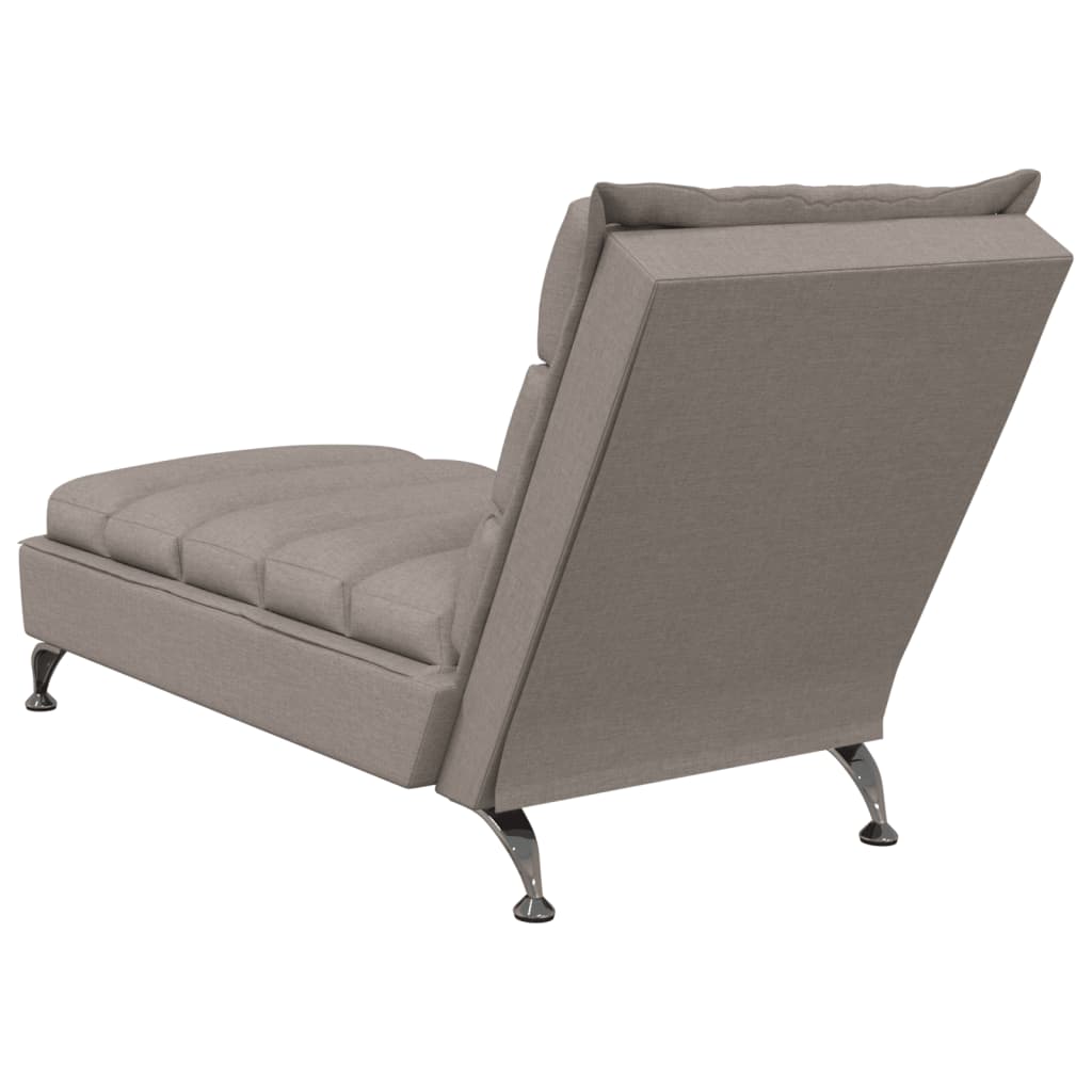 Chaise Longue con Cuscini Tortora in Tessuto - homemem39