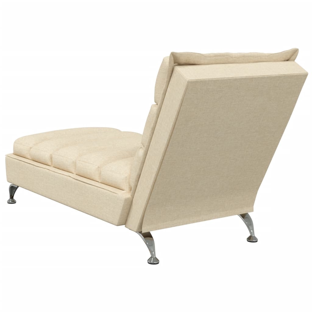 Chaise Longue con Cuscini Crema in Tessuto - homemem39