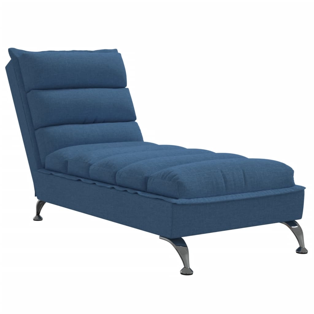 Chaise Longue con Cuscini Blu in Tessuto - homemem39