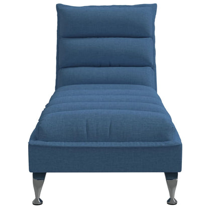 Chaise Longue con Cuscini Blu in Tessuto - homemem39