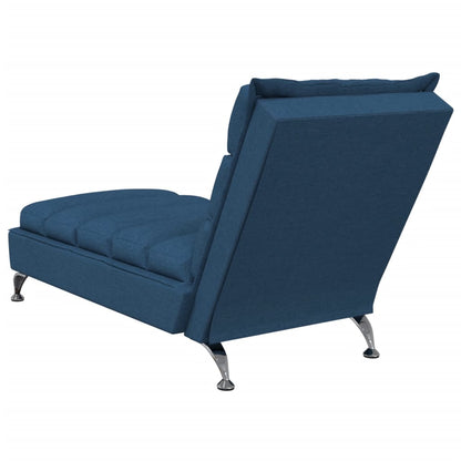 Chaise Longue con Cuscini Blu in Tessuto - homemem39