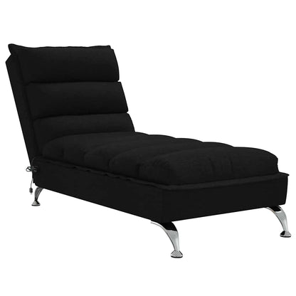 Chaise Longue Massaggi con Cuscini Nero in Tessuto - homemem39