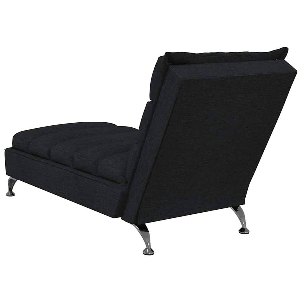 Chaise Longue Massaggi con Cuscini Nero in Tessuto - homemem39